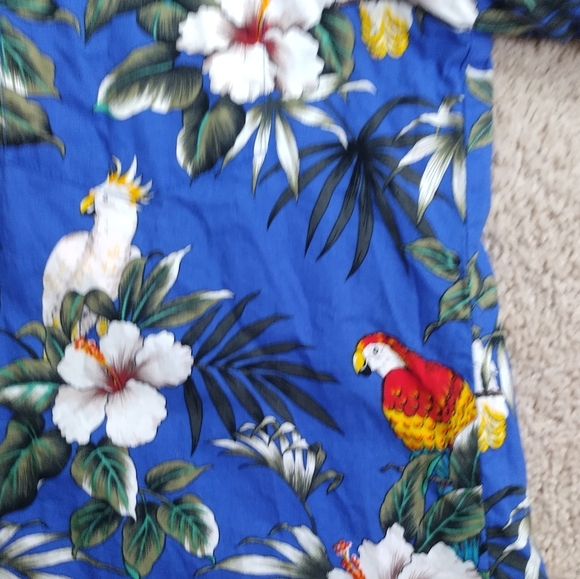 Vintage RJC Hawaiian Parrot Shirt Aloha Tropical Birds Tiki Island Flowers Sz LG - Picture 13 of 14
